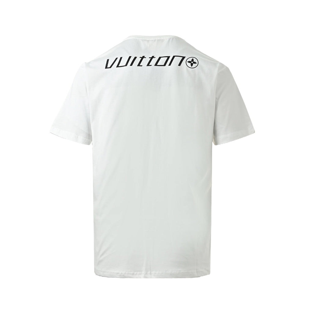 Carbon fiber logo print short-sleeved shirt