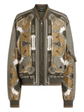 Dolce & Gabbana cargo-print oversized twill bomber jacket