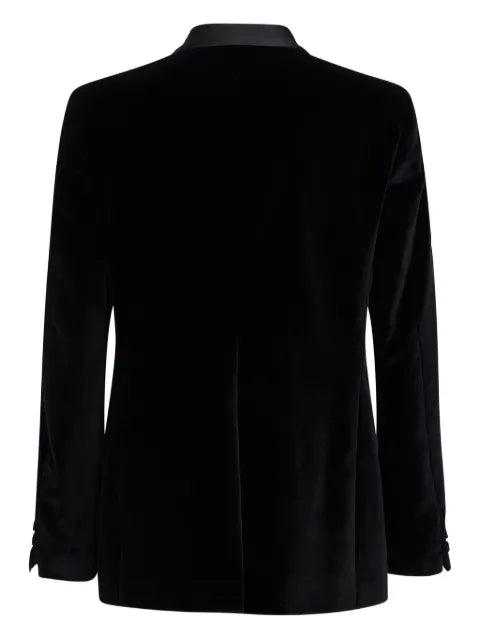 FENDI single-breasted satin-collar cotton jacket