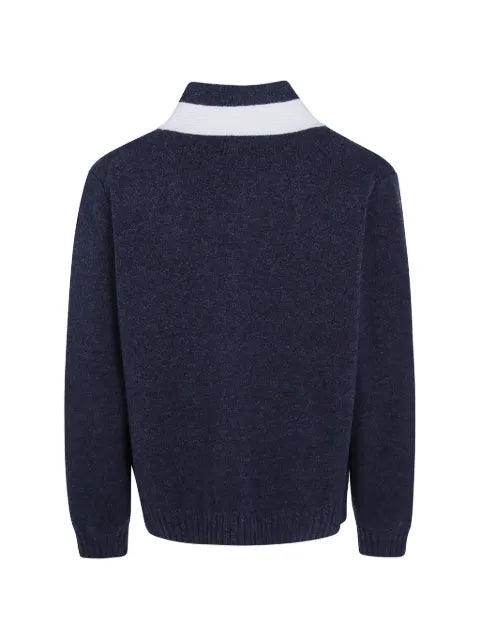 sacai scarf-detail wool cardigan