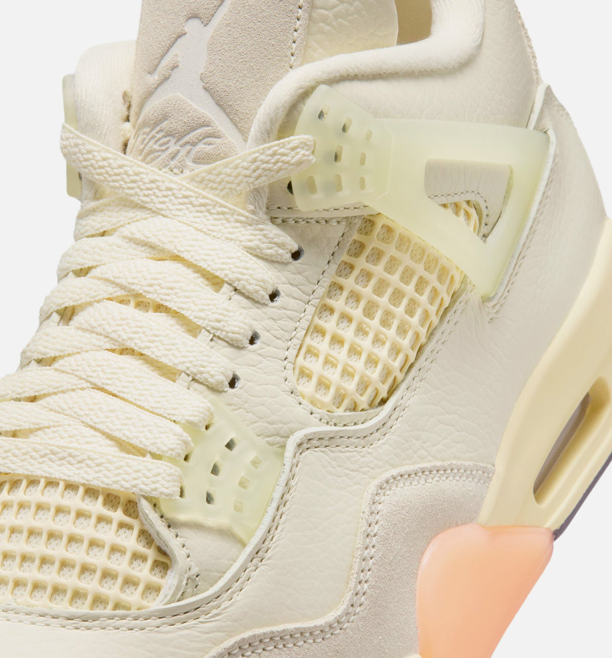 Air Jordan 4 Retro Birds of Paradise Women's Sneakers - Off-White / Metallic Gold / Flax / Orange / Black