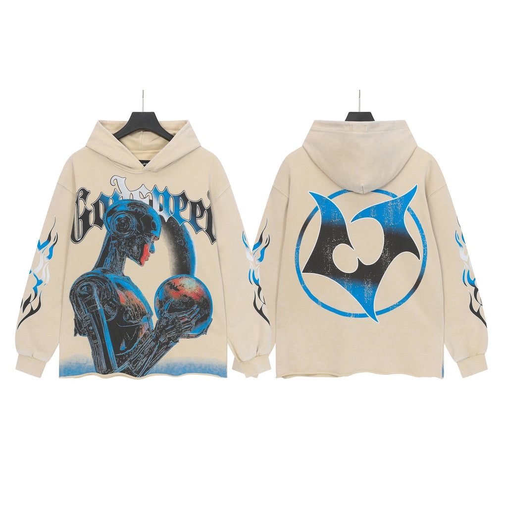 Godspeed Robot Skull Flame Graphic Hoodie