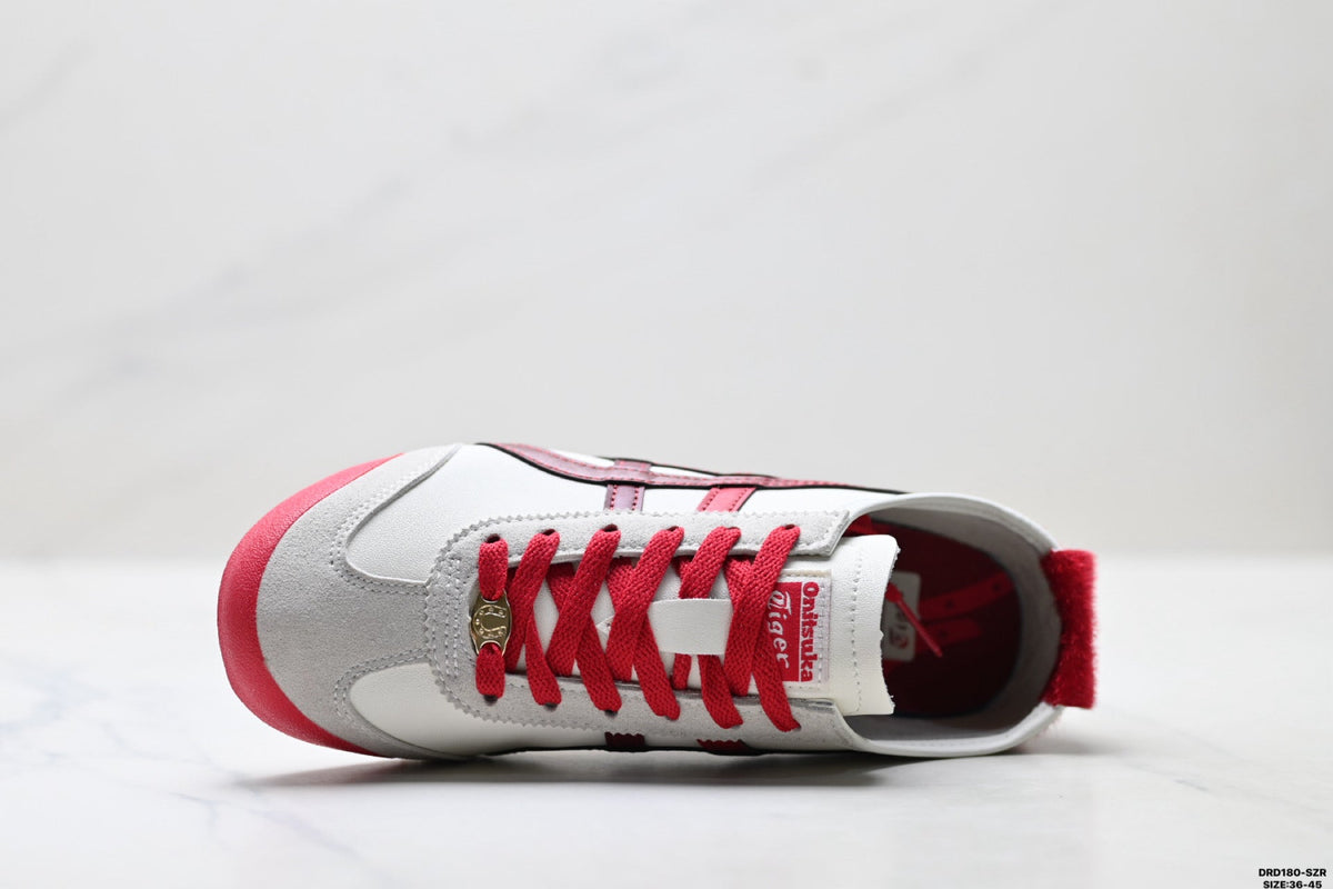 Onitsuka Tiger Retro Low Top White Red Unisex Shoes Style 17