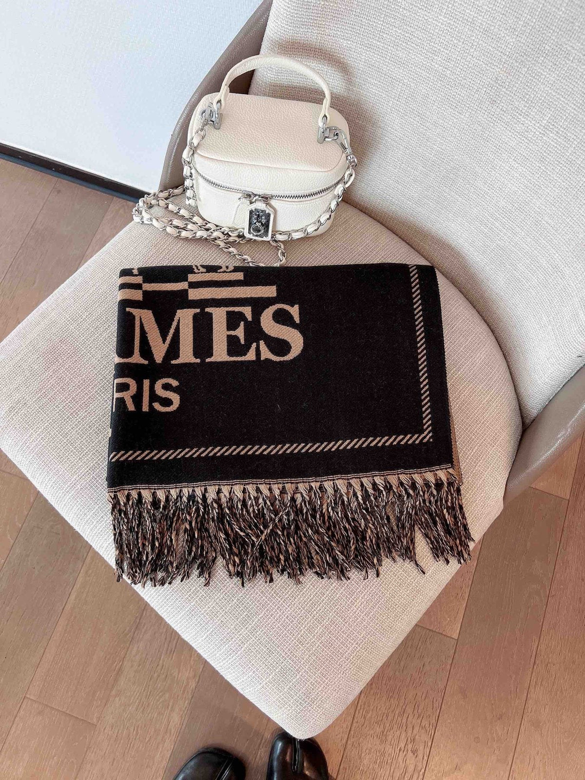Hermès Fringed Logo Scarf
