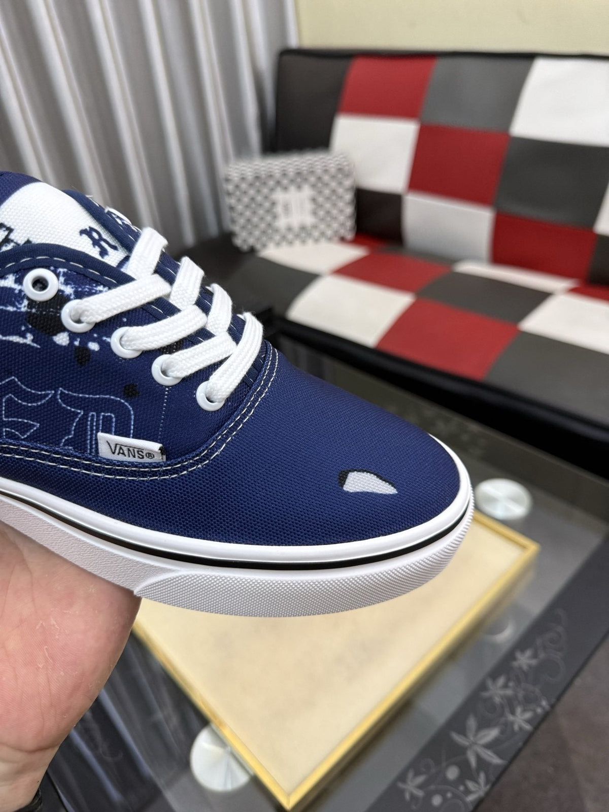 Vans Navy Blue Graphic Low-Top Sneakers