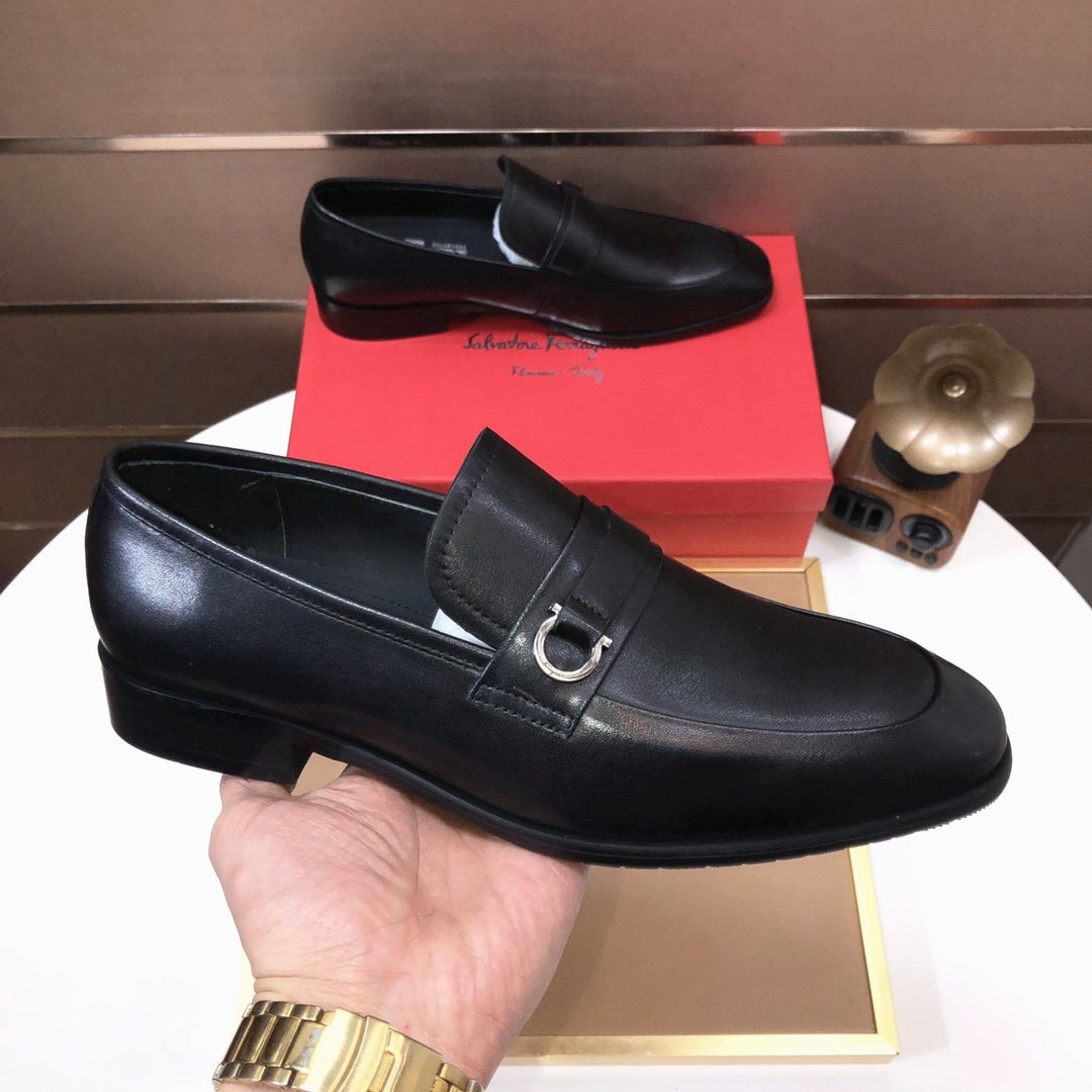 Ferragamo Buckle Slip-On Loafers