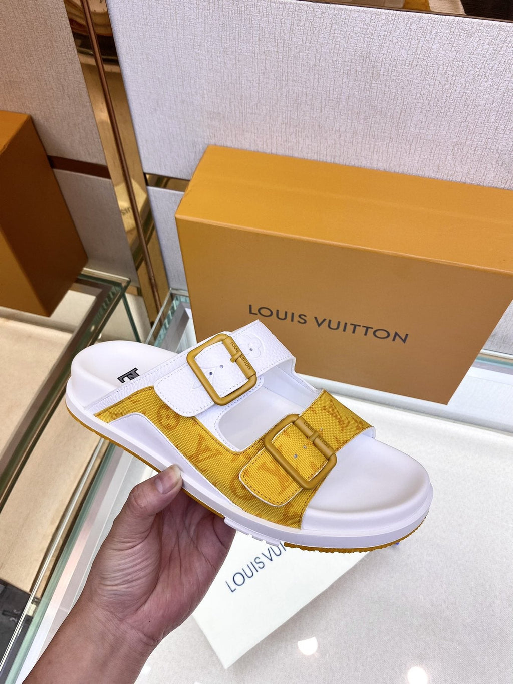 Louis Vuitton Double-Strap Slide Sandals - Open Toe