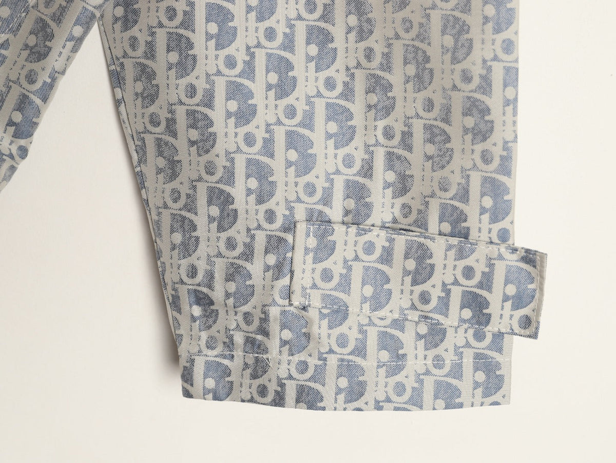 Dior Bee Oblique Logo Hooded Zip Jacket - Grey